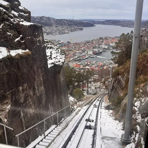 The view over Bergen from the Fløibanen funicular